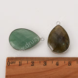 Silver Plated Drop Multi Natural Stones Charm Pendant, DIY Jewelry Gemstone Charm WX2269