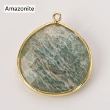 Plump Water Droplet Multi Stones Charm Pendant, Gold Plated Gemstone DIY Jewelry Charms WX2270