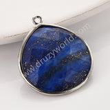 Silver Plated Multi Natural Stones Teardrop Charms Pendant, DIY Jewelry Making WX2272
