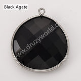 Silver Plated Multi Natural Stones Teardrop Charms Pendant, DIY Jewelry Making WX2272