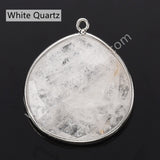 Silver Plated Multi Natural Stones Teardrop Charms Pendant, DIY Jewelry Making WX2272