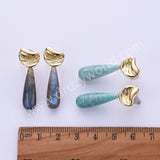 Irregular Gold Plated Natural Stone Teardrop Post Studs Earring WX2285