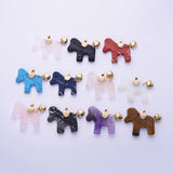 Horse Shaped Multi-kind Nautral Stone Gold Plated Pendant WX2288