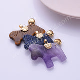 Horse Shaped Multi-kind Nautral Stone Gold Plated Pendant WX2288