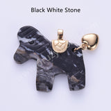 Horse Shaped Multi-kind Nautral Stone Gold Plated Pendant WX2288