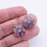 Flower Shaped Multi-kind Stone Earrings WX2289