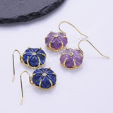 Flower Shaped Multi-kind Stone Earrings WX2289