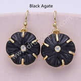 Flower Shaped Multi-kind Stone Earrings WX2289