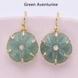 Flower Shaped Multi-kind Stone Earrings WX2289