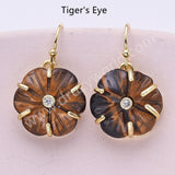 Flower Shaped Multi-kind Stone Earrings WX2289