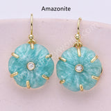Flower Shaped Multi-kind Stone Earrings WX2289