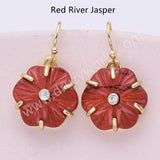 Flower Shaped Multi-kind Stone Earrings WX2289