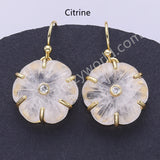 Flower Shaped Multi-kind Stone Earrings WX2289