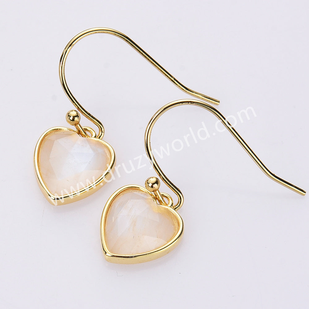 moonstone heart earrings