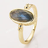 Gold Plated Oval Citrine Ring, Mult Gemstone Faceted Rolling Ring ZG0528