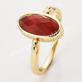 Gold Plated Oval Citrine Ring, Mult Gemstone Faceted Rolling Ring ZG0528