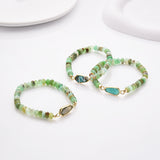 Long Hexagon Multi Gemstone & Australia Jade Beads Bracelet, Gold Plated Handmade Bracelet ZG0531-8