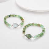 Silver Teardrop Natural Crystal Stone Bracelet, Australia Jade Beads Bracelet, Handmade Jewelry ZS0531-3