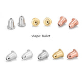 20pcs 925 Sterling Silver Ear Backs Nuts Stoppers, Gold Plated Butterfly Ear Nuts Bullet Ear Back Findings AL816