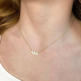 16" Climbing Triangle Zigzag Mountain CZ Necklace Zircon Peak Necklace, S925 Sterling Silver Fashion Necklace AL1182