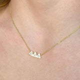 16" Climbing Triangle Zigzag Mountain CZ Necklace Zircon Peak Necklace, S925 Sterling Silver Fashion Necklace AL1182