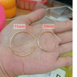 20 Pcs Silver Plated Brass 30mm 35mm Hoop Earring Findings No Ear Backs Circle Round Earrings DIY Making Jewelry PJ246