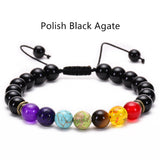 Lava Stone Seven Color Chakra Stone Beads Bracelet Natural Agate Frosted Volcano Stone Yoga Bracelet Jewelry AL533