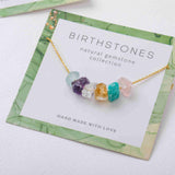 16" Multi Raw Gemstone Necklace, Healing Crystal Stone Chips Necklace, Birthstone Necklace, Wholesale Jewelry BT023