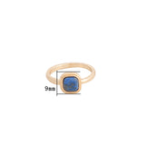 Square Natural Stones Gold Plated Bezel Ring, Healing Gemstone Jewelry Ring AL519