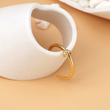 Small Gold Plated Brass CZ Moon Ring Adjustable Zircon Pave Crescent Ring Open Ring Fashion Jewelry AL550