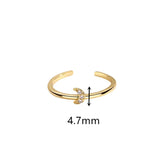 Small Gold Plated Brass CZ Moon Ring Adjustable Zircon Pave Crescent Ring Open Ring Fashion Jewelry AL550