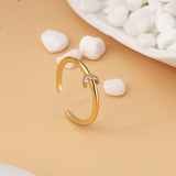 Small Gold Plated Brass CZ Moon Ring Adjustable Zircon Pave Crescent Ring Open Ring Fashion Jewelry AL550