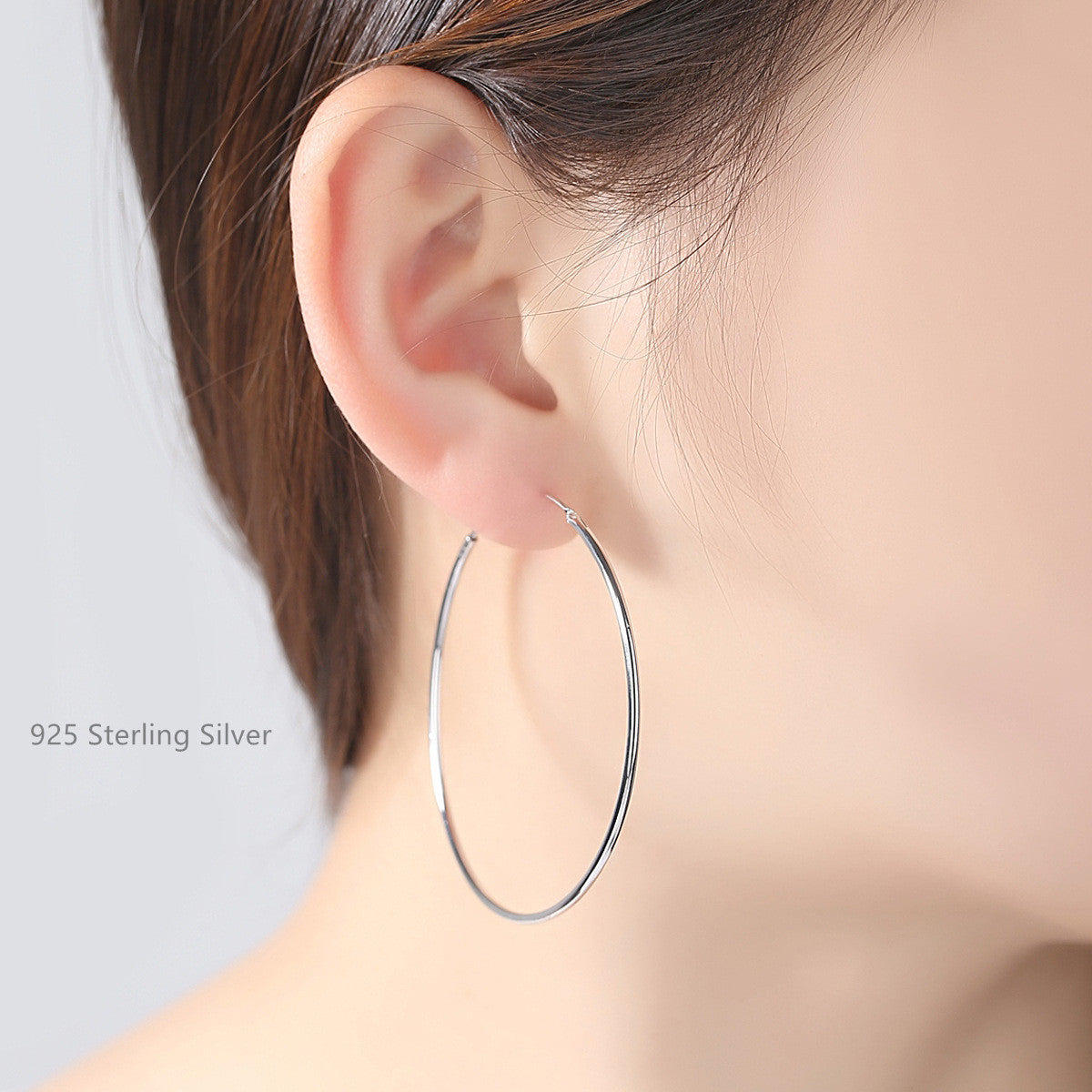 S925 Sterling Silver Hoop Earrings 10mm ~ 50mm Round Size, Circle Earring Hoops, Ear Wire AL537