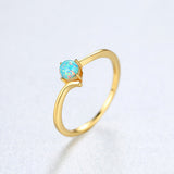 925 Sterling Silver Opal Statement Ring, Round Opal Fashion Jewelry AL557