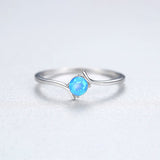 925 Sterling Silver Opal Statement Ring, Round Opal Fashion Jewelry AL557