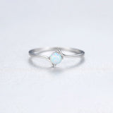 925 Sterling Silver Opal Statement Ring, Round Opal Fashion Jewelry AL557