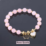 Heart Shape Druzy Natural Stone Beaded Bracelet AL119