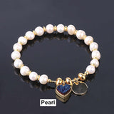 Heart Shape Druzy Natural Stone Beaded Bracelet AL119