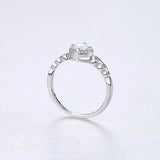 925 Sterling Silver Round Opal Ring, CZ Micro Pave, Dainty Jewelry AL614