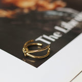 Titanium Steel Plated 18K Gold Knot Band Ring AL360