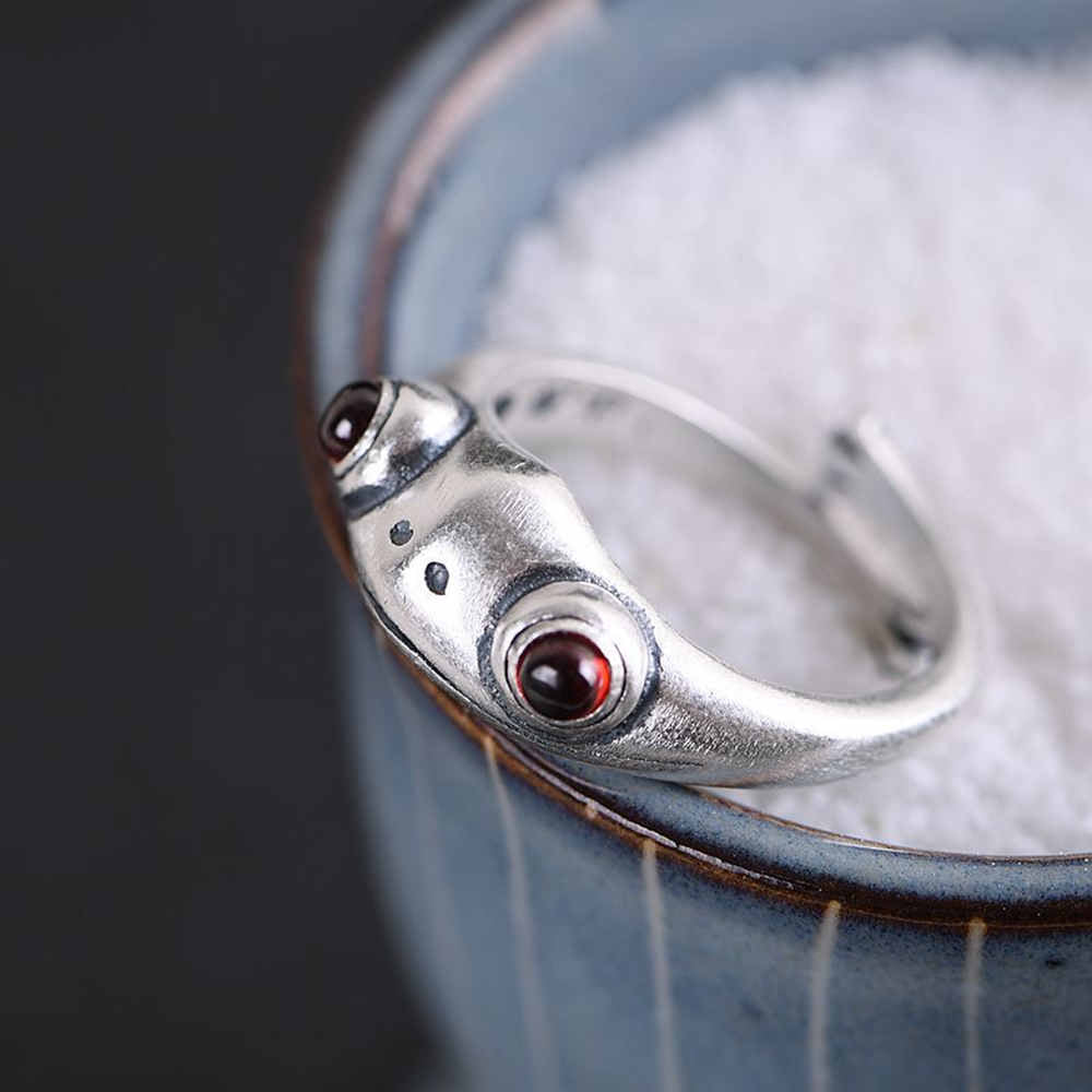 S925 Sterling Silver Frog Ring, Cute Animal Silver Ring AL047