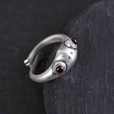 S925 Sterling Silver Frog Ring, Cute Animal Silver Ring AL047