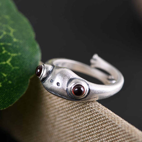 S925 Sterling Silver Frog Ring, Cute Animal Silver Ring AL047