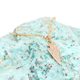 Triangle Arrow Micro Pave Pendant Necklace