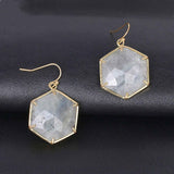 Natural Rose Quartz Labradorite Turquoise Diamond Shape Earrings AL149