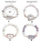 Natural Slice Geode Druzy Connector Beads Bracelet AL131