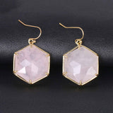 Natural Rose Quartz Labradorite Turquoise Diamond Shape Earrings AL149