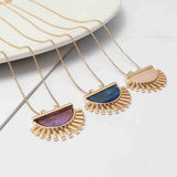 18” Rose Quartz Lapis Lazuli Amethyst Gold Necklace AL430