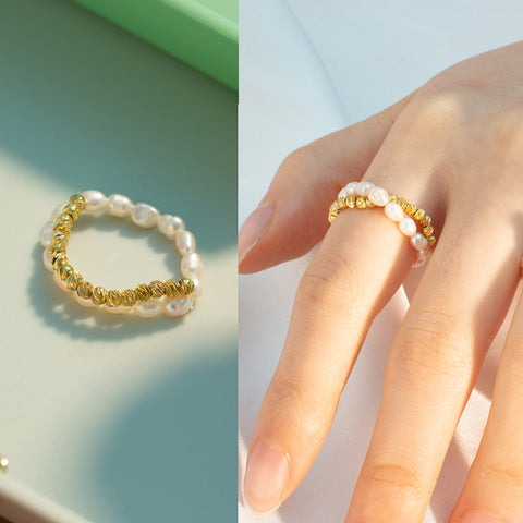 Natural Pearl Ring Gold WX1790