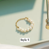 Natural Pearl Ring Gold WX1790